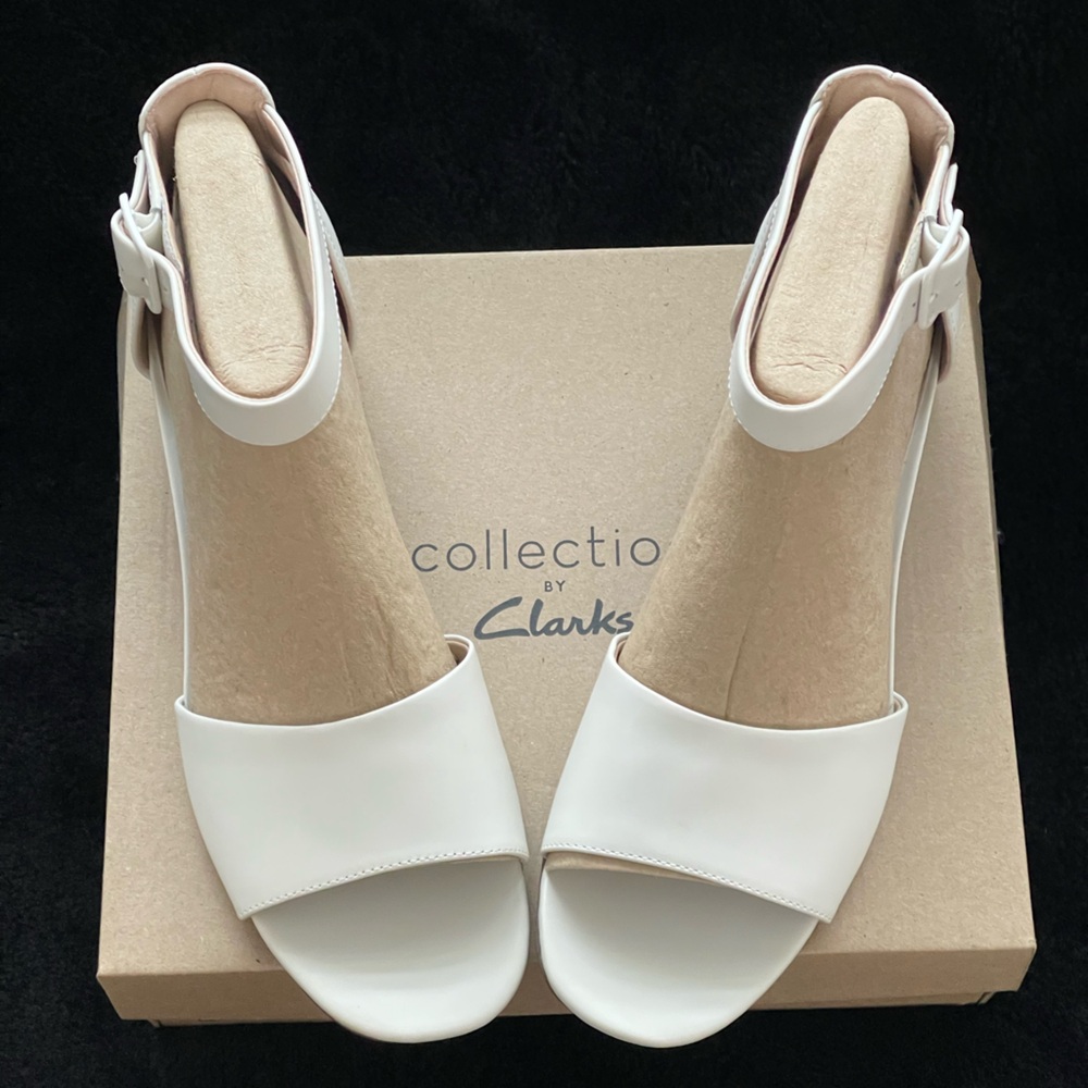 CLARKS ELISA DEDRA LEATHER
CUIR BLANC SIZE 11